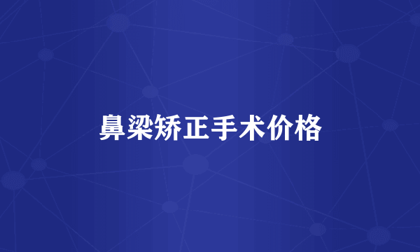 鼻梁矫正手术价格
