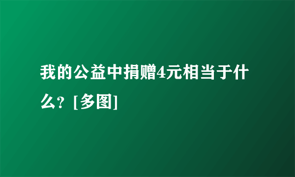 我的公益中捐赠4元相当于什么？[多图]