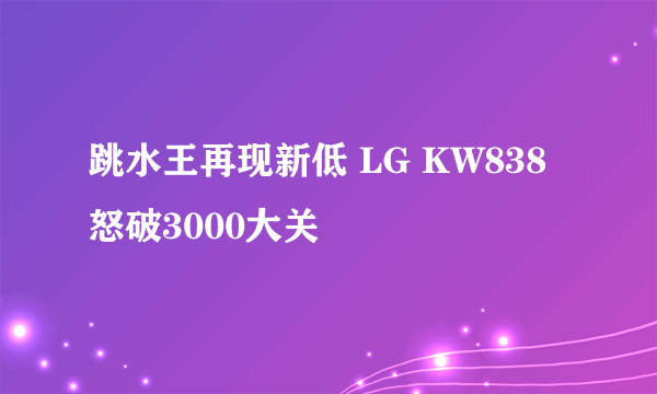跳水王再现新低 LG KW838怒破3000大关