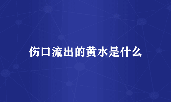 伤口流出的黄水是什么