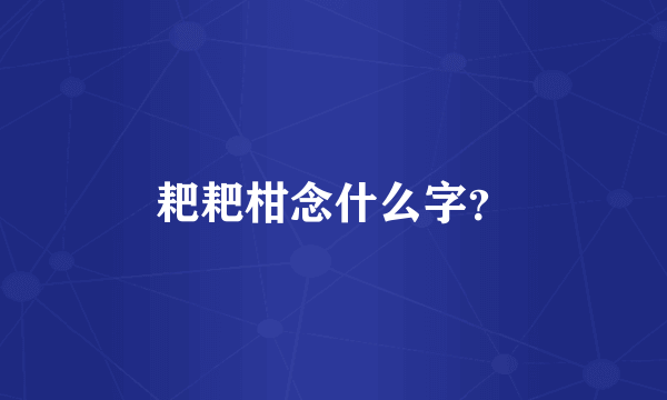 耙耙柑念什么字？