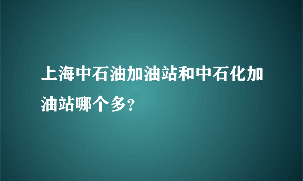 上海中石油加油站和中石化加油站哪个多？