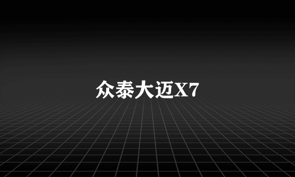 众泰大迈X7