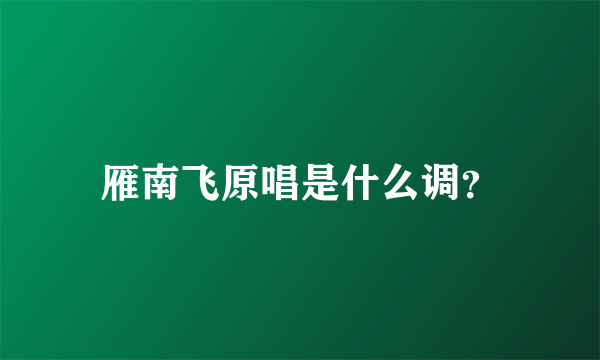雁南飞原唱是什么调？