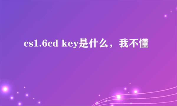 cs1.6cd key是什么，我不懂