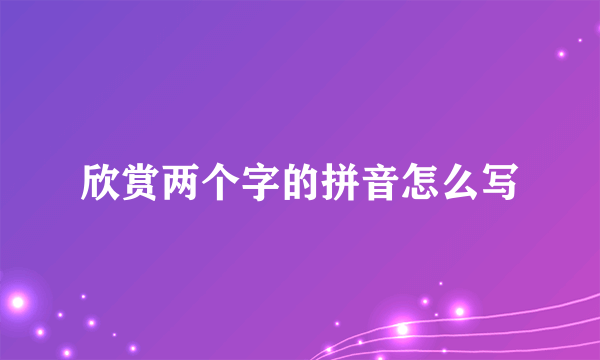 欣赏两个字的拼音怎么写