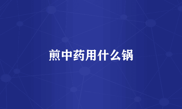 煎中药用什么锅