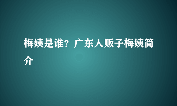 梅姨是谁？广东人贩子梅姨简介