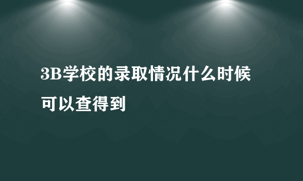 3B学校的录取情况什么时候可以查得到