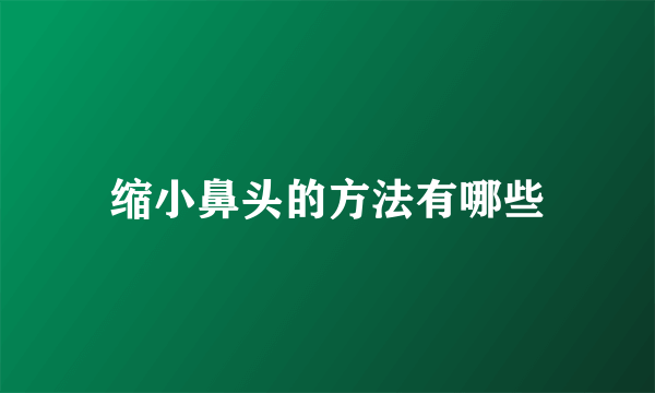 缩小鼻头的方法有哪些
