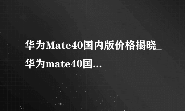 华为Mate40国内版价格揭晓_华为mate40国内价格多少