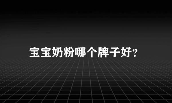 宝宝奶粉哪个牌子好？