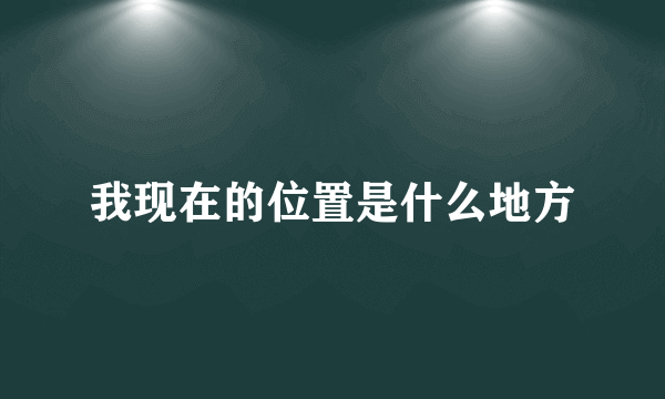 我现在的位置是什么地方
