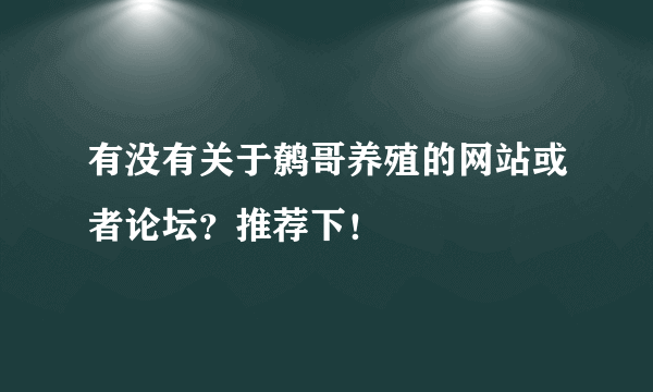 有没有关于鹩哥养殖的网站或者论坛？推荐下！