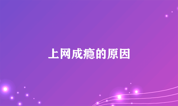 上网成瘾的原因