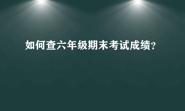 如何查六年级期末考试成绩？