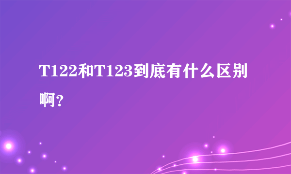 T122和T123到底有什么区别啊？