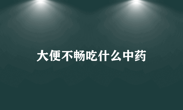 大便不畅吃什么中药
