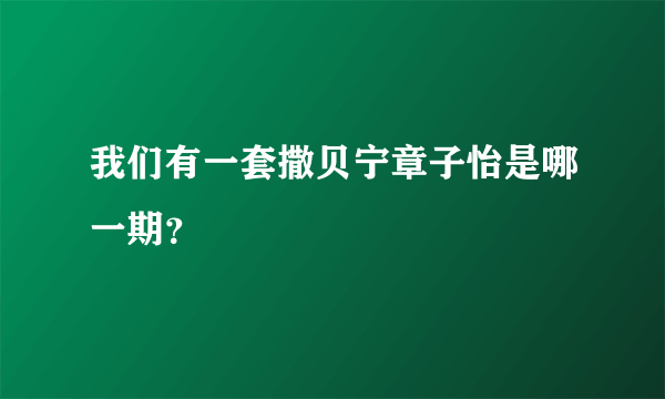 我们有一套撒贝宁章子怡是哪一期？