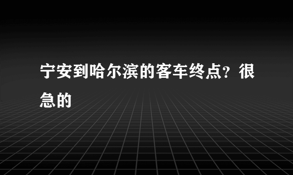宁安到哈尔滨的客车终点？很急的