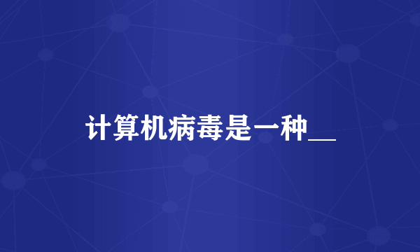 计算机病毒是一种__