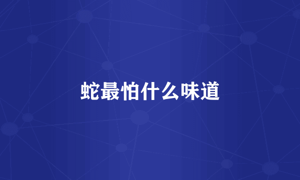蛇最怕什么味道