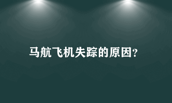 马航飞机失踪的原因？