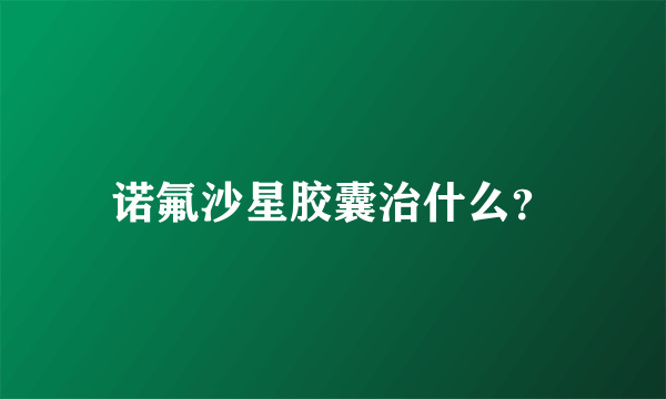 诺氟沙星胶囊治什么？