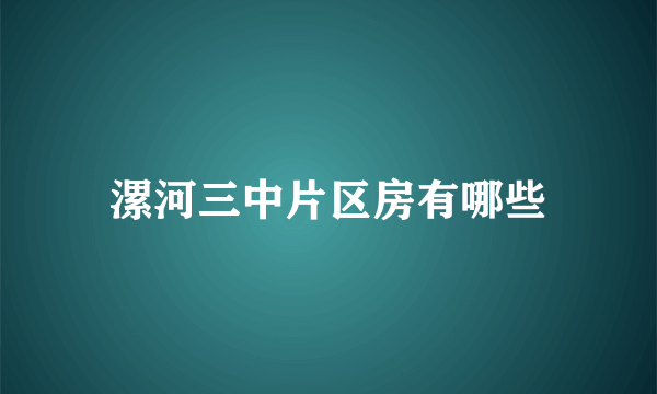 漯河三中片区房有哪些