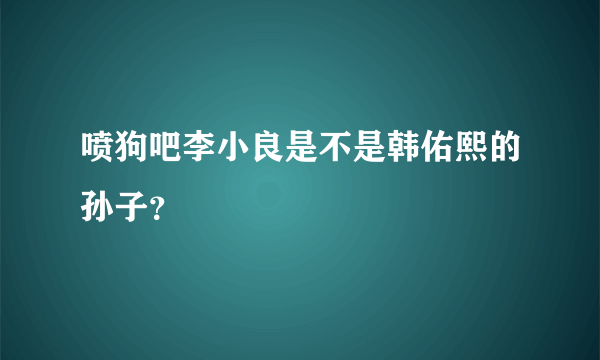 喷狗吧李小良是不是韩佑熙的孙子？