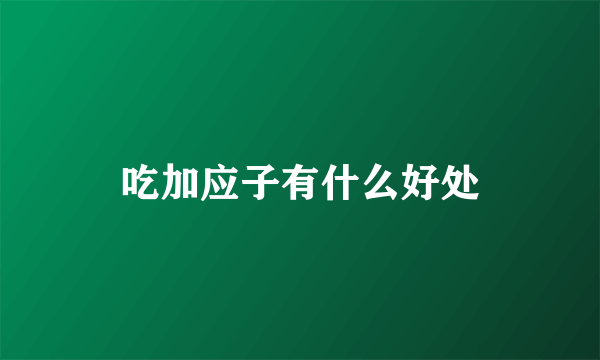 吃加应子有什么好处