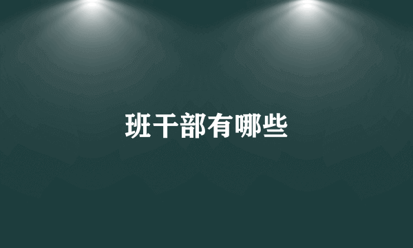 班干部有哪些