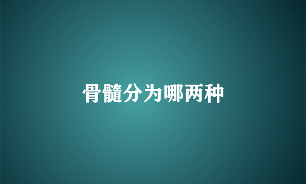 骨髓分为哪两种