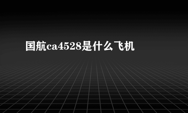 国航ca4528是什么飞机