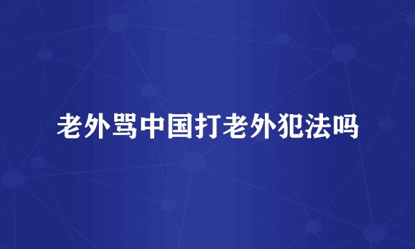 老外骂中国打老外犯法吗