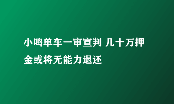 小鸣单车一审宣判 几十万押金或将无能力退还