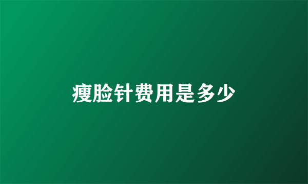 瘦脸针费用是多少