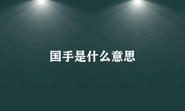 国手是什么意思
