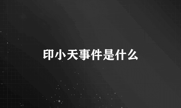 印小天事件是什么