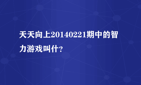 天天向上20140221期中的智力游戏叫什？