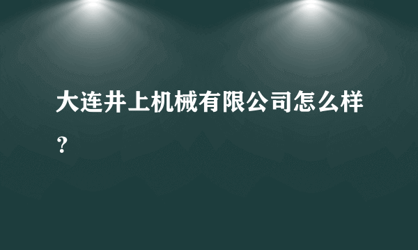 大连井上机械有限公司怎么样？