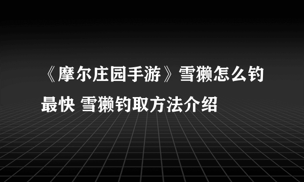 《摩尔庄园手游》雪獭怎么钓最快 雪獭钓取方法介绍