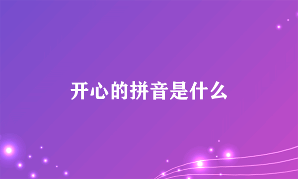 开心的拼音是什么