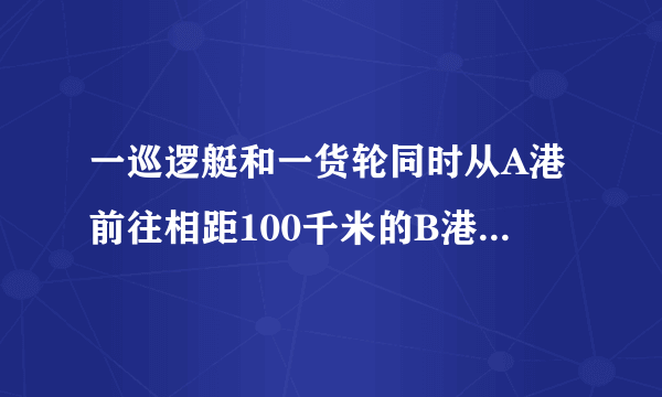 一巡逻艇和一货轮同时从A港前往相距100千米的B港口，巡逻艇和货轮的速度分别为100千米/时和20千米/时，巡逻艇不停地往返于A，B两港口巡逻（巡逻艇调头的时间忽略不计），货轮从A港口出发后直到B港口与巡逻艇一共相遇几次？
