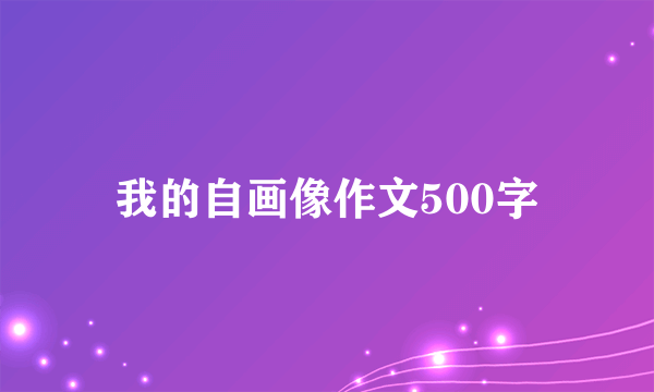 我的自画像作文500字