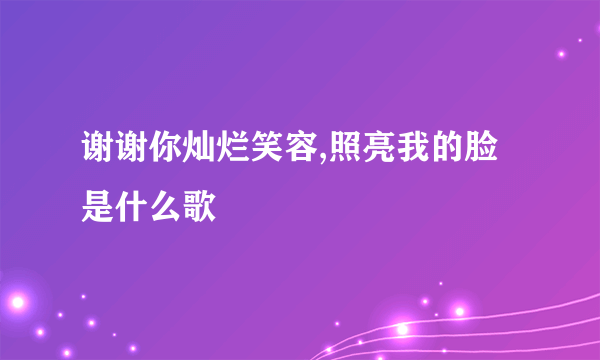 谢谢你灿烂笑容,照亮我的脸是什么歌