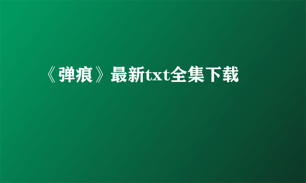 《弹痕》最新txt全集下载