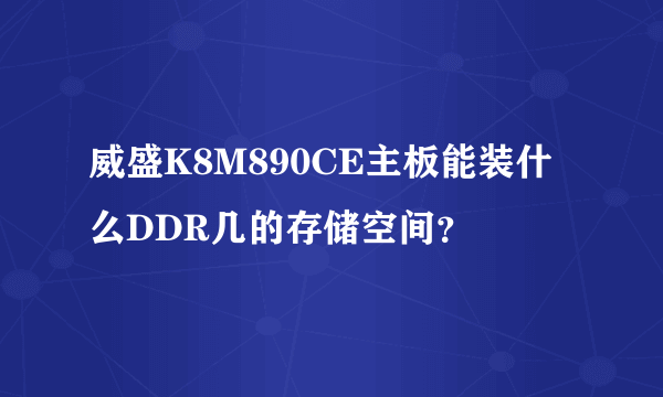 威盛K8M890CE主板能装什么DDR几的存储空间？