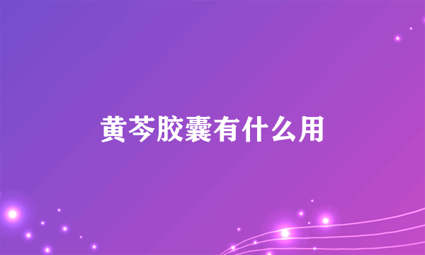 黄芩胶囊有什么用