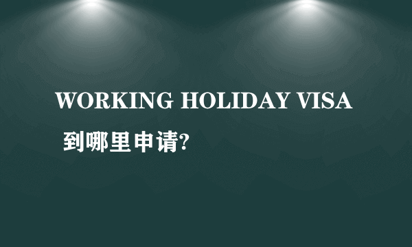 WORKING HOLIDAY VISA 到哪里申请?